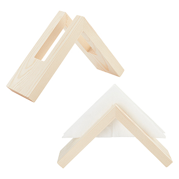 Triangle Wooden Napkin Holder, Tissue Dispenser, Hotel Restaurant Daily Supplies, Bisque, 212x59x118mm