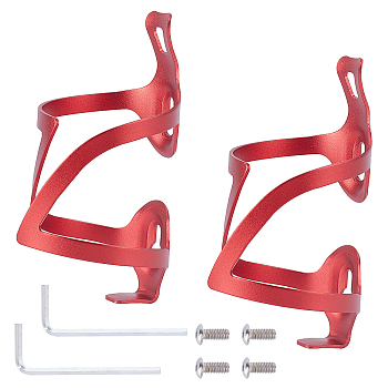 Aluminum Alloy Bicycle Drink Water Bottle Cup Holder Cage, Red, 148x77x20mm