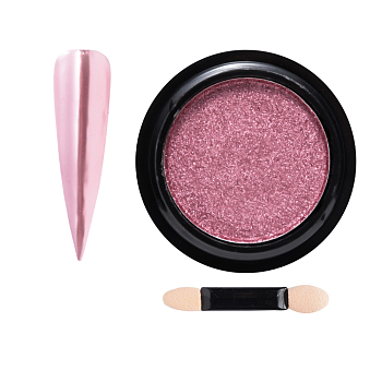 Chameleon Color Change Nail Chrome Powder, Shinning Mirror Effect, with One Brush, Pale Violet Red, 40x17mm, about 0.5g/box