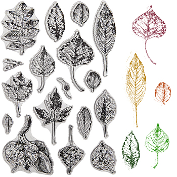 Clear Silicone Stamps, for DIY Scrapbooking, Photo Album Decorative, Cards Making, Leaf, 160x110x2.5mm