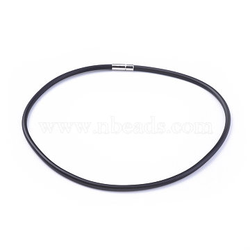 4mm Black Rubber Necklace Jewelry 