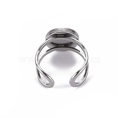 201 Stainless Steel Cuff Pad Ring Settings(STAS-S080-040A-P)-4