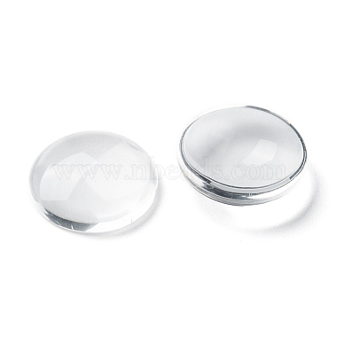 40mm Clear Flat Round Glass Cabochons
