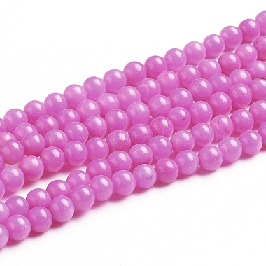 Magenta Round Mashan Jade Beads