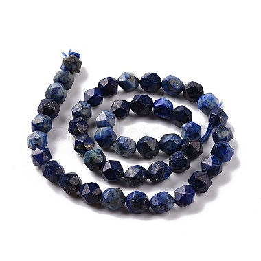 Faceted Natural Gemstone Lapis Lazuli Bead Strands(G-J331-25-8mm-01)-2