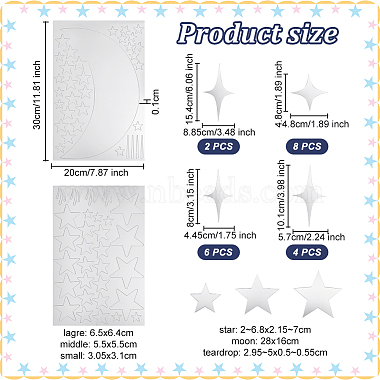 Pandahall elite star acrylique miroir stickers muraux(DIY-PH0017-37B)-2