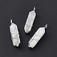 Natural Quartz Crystal Copper Wire Wrapped Pendants(G-F733-05G)-1
