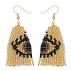 Glass Seed Beaded Dangle Earrings(UP1893-01)-1