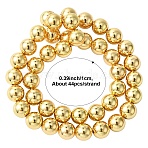 Electroplate Non-magnetic Synthetic Hematite Beads Strands, Round, Light Gold Plated, 10x9mm, Hole: 1~1.5mm, about 44pcs/strand, 15.4 inch(G-YW0002-22E)