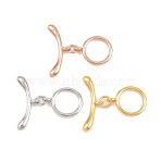 Ring Brass Toggle Clasps, Cadmium Free & Lead Free, Long-Lasting Plated, Mixed Color, 7.5~13.5x10.5~18.5x2.5~3.5mm, Hole: 1.4mm(KK-G548-39)