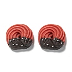 Resin Decoden Cabochons, Imitation Food, Doughnut, FireBrick, 29.5x11.5mm(CRES-P016-C01)
