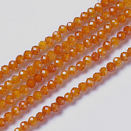 Cubic Zirconia Beads Strands, Faceted, Round, Orange, 1.5~2x2mm, Hole: 0.2mm, about 178~186pcs/strand, 15~15.5 inch(37.5~38.5cm)(G-F596-48D-2mm)