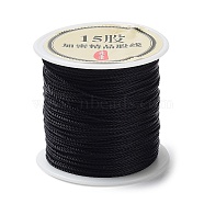 15-Ply Round Nylon Thread, with Spool, Black, 1mm, about 21.87 Yards(20m)/Roll(NWIR-Q001-01A-05)