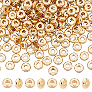 202 Stainless Steel Beads, Disc/Flat Round, Real 18K Gold Plated, 4x1.5mm, Hole: 1.5mm, 200pcs/box(STAS-UN0036-16B)