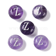 Natural Amethyst Beads, Rondelle with Letter, Letter Z, 8.5~9x5~5.5mm, Hole: 1.2mm(G-L524-20Z-03)