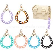 CHGCRAFT 6Pcs 6 Colors Opaque Acrylic Cable Chain Wristlet Straps, with Swivel Clasps, Purse Accessories, Mixed Color, 310mm, 1pc/color(HJEW-CA0001-33)