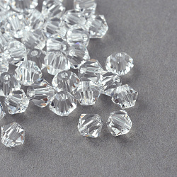 Imitation Crystallized Glass Beads, Transparent, Faceted, Bicone, Clear, 5x4.5mm, Hole: 1mm, about 576pcs/bag(G22QS1183)