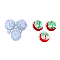 Tree of Life Pendant DIY Silicone Molds, Resin Casting Molds, for UV Resin, Epoxy Resin Craft Making, Moon, 115x124x6mm, Hole: 3mm, Inner Diameter: 58mm(SIMO-C011-01D)