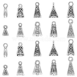 100Pcs 10 Styles Alloy Tube Bails, Loop Bails, Mixed Shape, Antique Silver, 9.5~15.5x4~10x5.5~9.5mm, Hole: 1.5~2.5mm, 10Pcs/style(PALLOY-CJ0003-07)