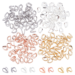 160Pcs 4 Colors 304 Stainless Steel Pendant Bails, Teardrop, Mixed Color, 5.5x4x3mm, Hole: 2.5x3mm, 40pcs/color(STAS-UN0022-70)