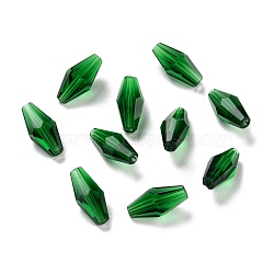 Transparent K9 Glass Beads, Faceted, Bicone, Green, 16x8mm, Hole: 1mm(GLAA-G078-C-11)