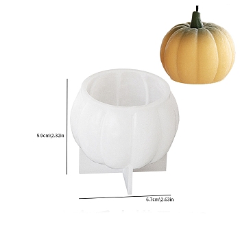 Halloween Pumpkin DIY Silicone Candle Molds, for Candle Making, White, 66.5x59mm