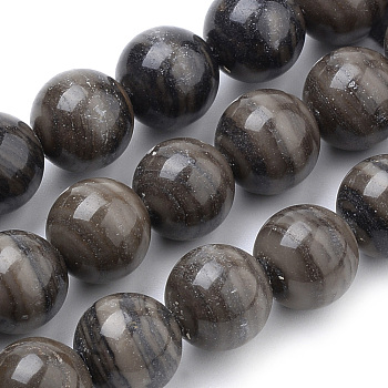 Natural Wood Lace Stone Beads Strands, Round, 18mm, Hole: 1mm, about 22pcs/strand, 15.7 inch