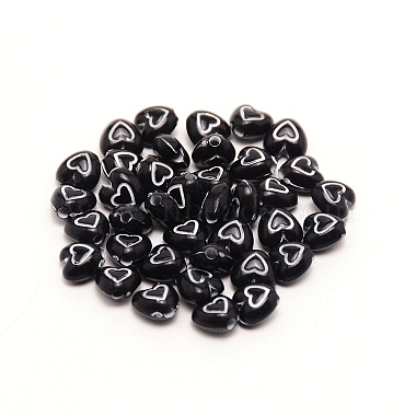 Black Heart Acrylic Beads