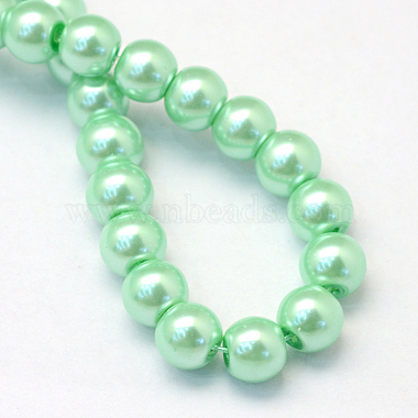 Baking Painted Pearlized Glass Pearl Round Bead Strands(HY-Q330-8mm-63)-4