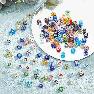 120Pcs 4 Style Handmade Millefiori Glass Beads Sets(LAMP-GO0001-14)-4