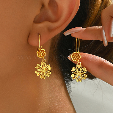 Flower Brass Earrings