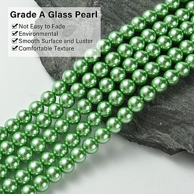 Eco-Friendly  Dyed Glass Pearl Round Bead Strands(HY-A002-8mm-RB008)-3