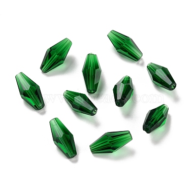 Green Bicone Glass Beads