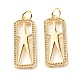 Brass Micro Pave Clear Cubic Zirconia Pendants(ZIRC-P094-05G-RS)-2