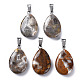 Teardrop Dyed Natural Crazy Agate Obsidian Pendants(G-Q368-12)-2