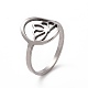201 Stainless Steel Oval with Crown Finger Ring(RJEW-J051-06P)-1