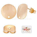 20Pcs Brass Stud Earring Findings, with Hole, Nickel Free, Flat Round, with 20Pcs Ear Nuts, Real 18K Gold Plated, 12mm, Hole: 1mm, Pin: 0.5mm(KK-BBC0002-39)