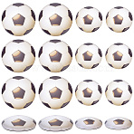 32Pcs Glass Cabochons, Flat Round, Ball Theme, Mixed Color, Football, 20~25x5~6mm, 16pcs/style(FIND-SC0021-34A)