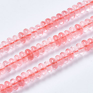 Cherry Quartz Glass Beads Strands, Rondelle, 4~5x2mm, Hole: 0.8mm, about 160~165pcs/strand, 14.96~15.35 inch(38~39cm)(G-S366-106)