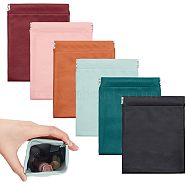 5pcs 5 colors PU Leather Earphone Pouches, Headphone Storage Bags, with Snap Spring Closure, Mixed Color, 14.8x12x0.55cm, 1pc/color(ABAG-NB0001-72)