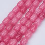 Barrel Shaped Gemstone Natural Rhodochrosite Stone Beads Strands, Dyed, Pale Violet Red, 15x10mm, Hole: 1mm, about 25pcs/strand, 15.3 inch(G-S114-10)
