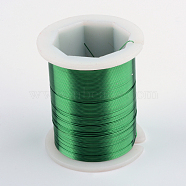 Round Copper Jewelry Wire, Green, 0.3mm, about 164.04 Feet(50m)/roll(CWIR-R004-0.3mm-04)