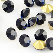 Grade A Glass Pointed Back Chaton Rhinestones, Back Plated, Diamond, Montana, 4.0~4.2mm, about 144pcs/gross(RGLA-PP32-13A)