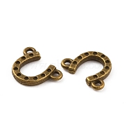 Tibetan Style Alloy Connerctor Charms, Horse Shoes Link, Antique Bronze, 11x14x2mm, Hole: 1.4mm(FIND-WH0146-29AB)