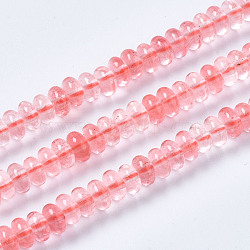 Cherry Quartz Glass Beads Strands, Rondelle, 4~5x2mm, Hole: 0.8mm, about 160~165pcs/strand, 14.96~15.35 inch(38~39cm)(G-S366-106)