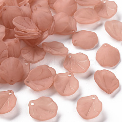 Transparent Frosted Acrylic Pendants, Petaline, Rosy Brown, 16x14.5x3mm, Hole: 1.6mm(MACR-S371-02A-763)