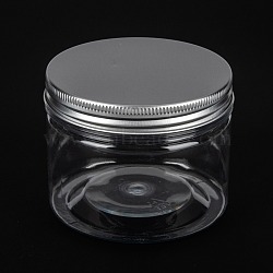 PET Airtight Food Storage Containers, for Dry Food, Snacks, Cosmetic, Candles, with Aluminum Screw Top Lid, Clear, 8.3x6.6cm(CON-K010-02A)