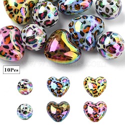 10Pcs 2 Styles UV Plating Opaque Acrylic Beads, Iridescent, Mixed Shapes, Mixed Color, 15.7~19.5x15.7~22x13~15.1mm, Hole: 2.8~3mm, 5pcs/style(OACR-YW0003-44A)