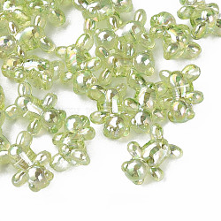 Transparent Acrylic Beads, AB Color Plated, Bear, Light Green, 16x13x8.5mm, Hole: 2mm, about 700pcs/500g(MACR-S154-127-C08)