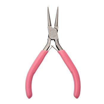 45# Carbon Steel Round Nose Pliers, Hand Tools, Polishing, Pink, 12x7.6x0.9cm